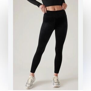 Athleta Black Velvet Leggings Sz M